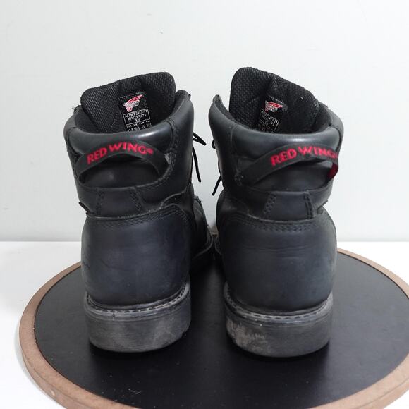 Red Wing Boots Mens Size 11.5 Black‎ Leather Work Steel Toe Vibram Sole EH ASTM - Picture 8 of 10
